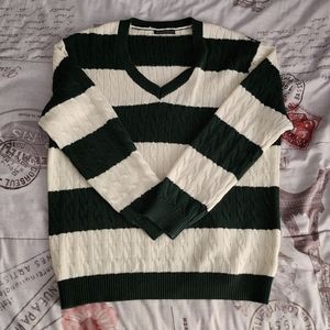 Brandy melville green striped nikki sweater